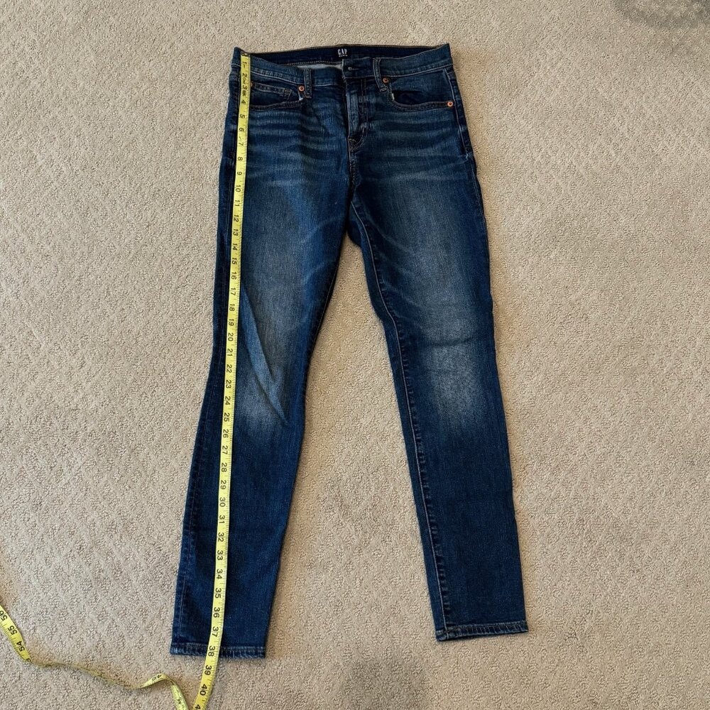 GAP Mid Rise True Skinny Jeans Size 27R  Medium Indigo